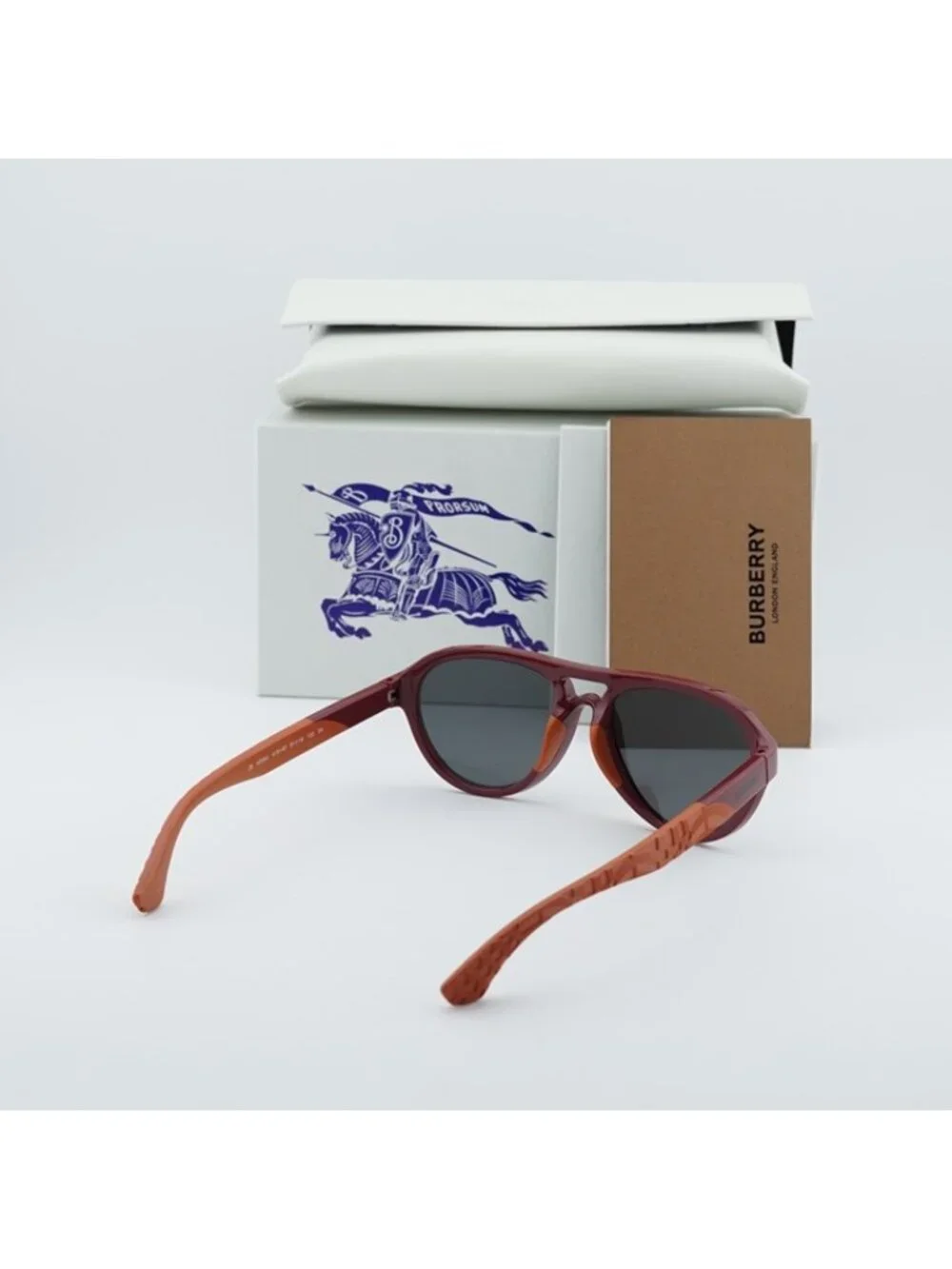 Burberry Kids JB4005U 418187 Sunglasses Red Aviator Frame, Grey Lenses